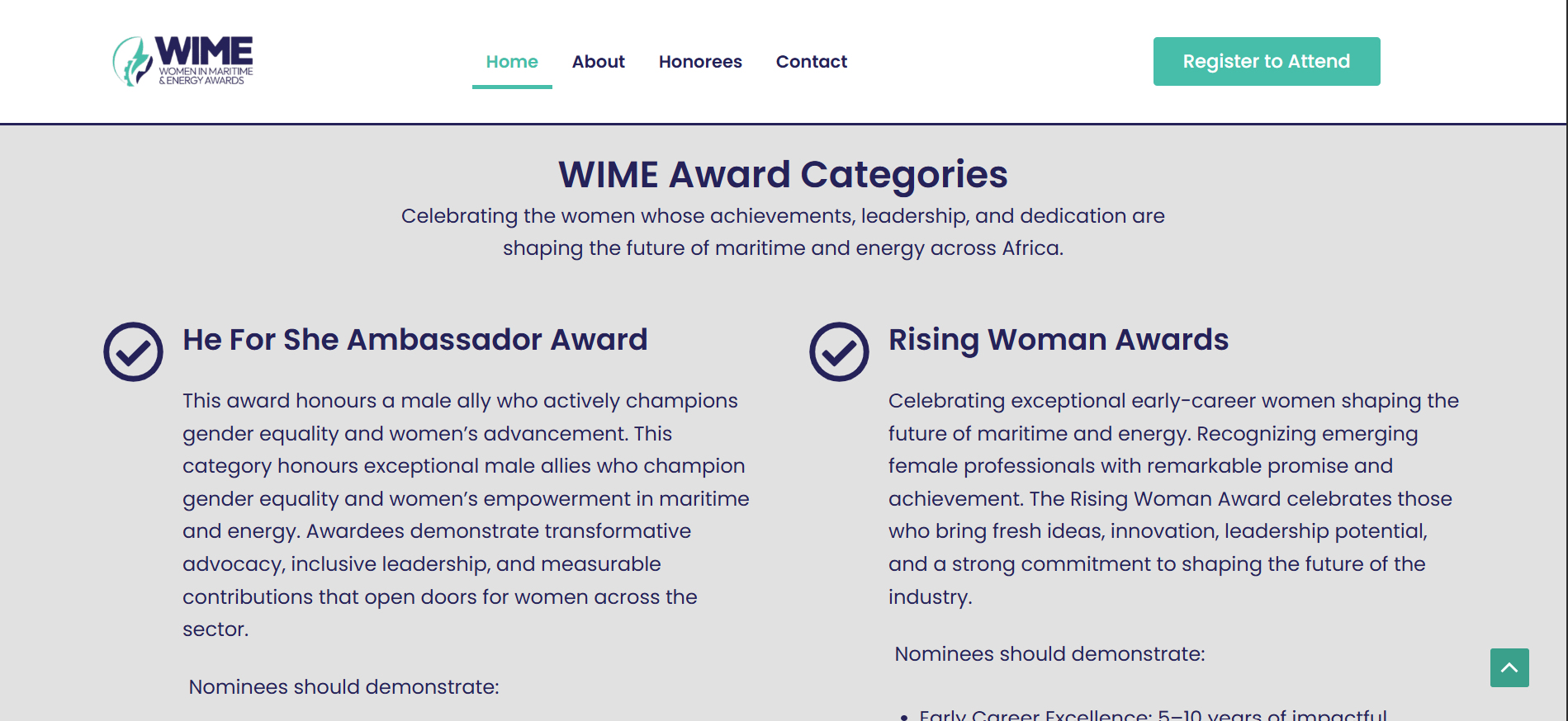 WIME Awards, screenshot 3